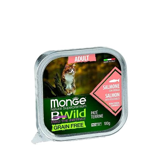 Cat BWild Grain Free Adult Salmon Pate  lazac és zöldségek 100g