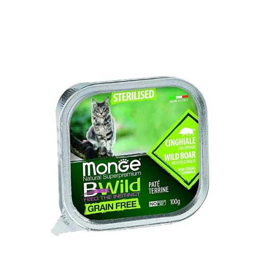 Cat BWild Grain Free Wild Boar Sterilised Pate vaddisznó és zöldségek 100g