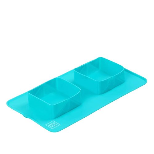 Silicone Folding Bowl összehajtható utazó tálak alátéttel türkizkék 2x600ml