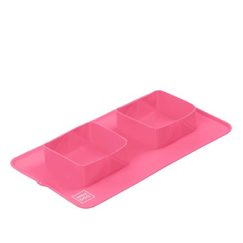 Silicone Folding Bowl összehajtható utazó tálak alátéttel rózsaszín 2x600ml