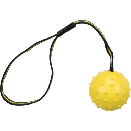 Sporting ball on strap gumilabda hevederrel sárga 6x35cm